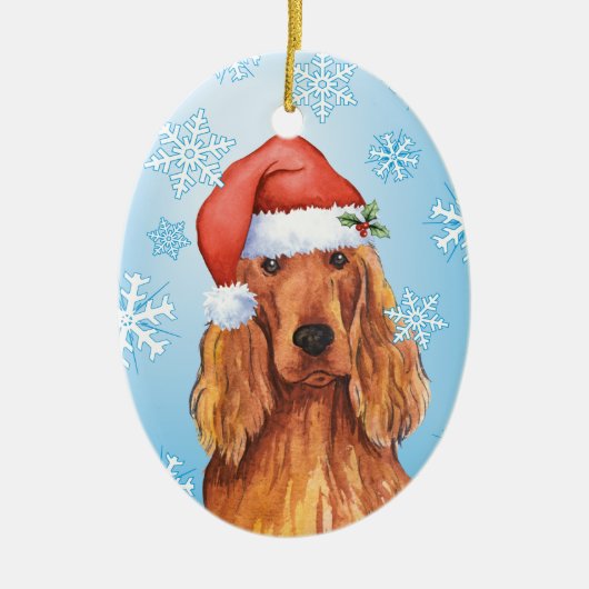 Glücklicher Howlidays Irischer Setter Keramikornament (Vorne)