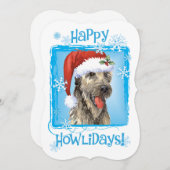 Glücklicher Howlidays irischer Wolfhound Feiertagskarte (Vorne/Hinten)