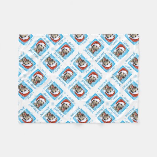 Glücklicher Howlidays irischer Wolfhound Fleecedecke (Vorderseite (Horizontal))