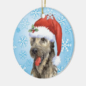Glücklicher Howlidays irischer Wolfhound Keramikornament (Links)