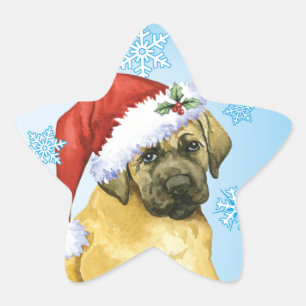 Glücklicher Howlidays Mastiff Stern-Aufkleber