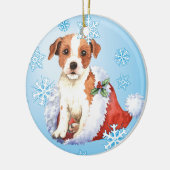 Glücklicher Howlidays Pastor Russell Terrier Keramik Ornament (Links)