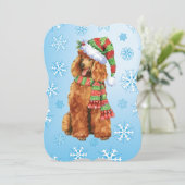 Glücklicher Howlidays Pudel Feiertagskarte (Stehend Vorderseite)