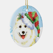 Glücklicher Howlidays Samoyed Keramik Ornament (Rechts)