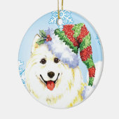 Glücklicher Howlidays Samoyed Keramik Ornament (Links)