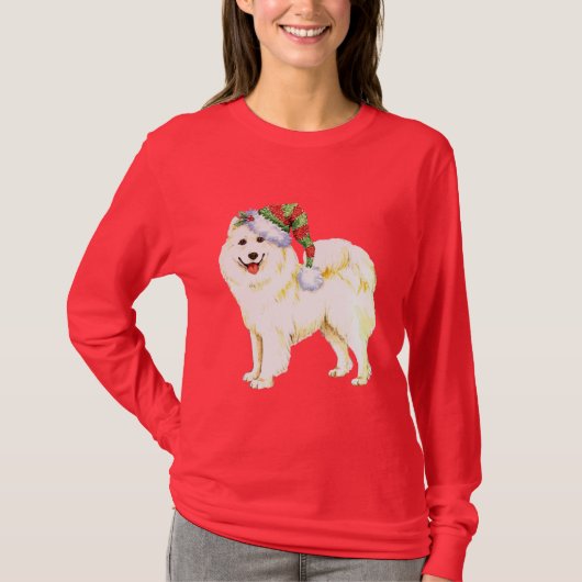 Glücklicher Howlidays Samoyed T-Shirt (Vorderseite)