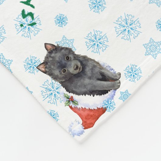 Glücklicher Howlidays Schipperke Fleecedecke (Ecke)