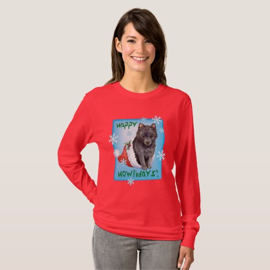 Glücklicher Howlidays Schipperke T-Shirt (Vorne ganz)