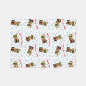 Glücklicher Howlidays Schokoladen-Labrador Fleecedecke (Vorderseite (Horizontal))