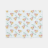 Glücklicher Howlidays Spitz Fleecedecke (Vorderseite (Horizontal))