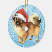 Glücklicher Howlidays TibetanerSpaniel Keramikornament (Links)