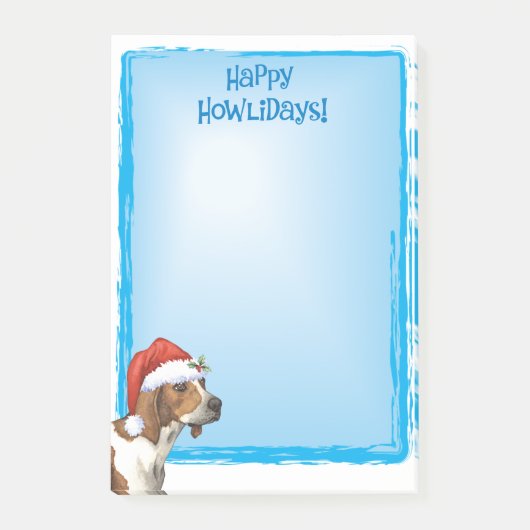 Glücklicher Howlidays Treeing Wanderer Post-it Klebezettel (Vorderseite)