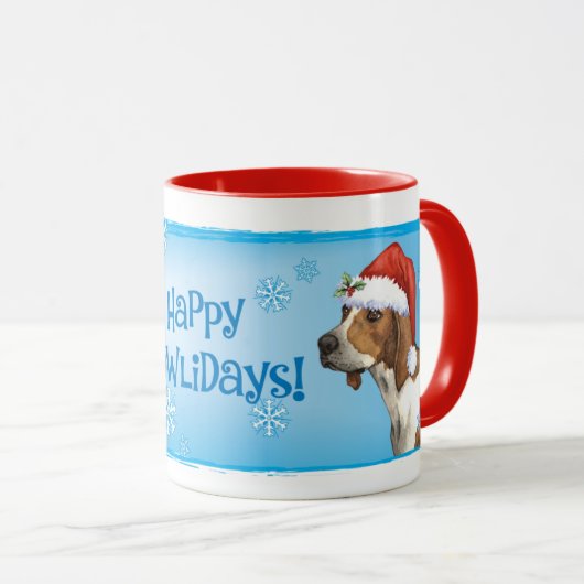 Glücklicher Howlidays Treeing Wanderer Tasse (VorderseiteRechts)