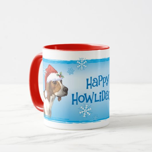 Glücklicher Howlidays Treeing Wanderer Tasse (Vorderseite Links)