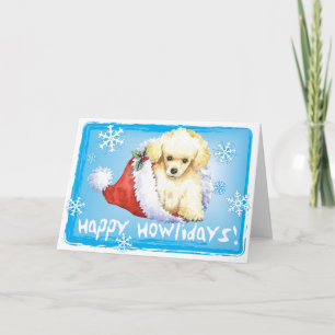Glücklicher Howlidays Zwergpudel Feiertagskarte