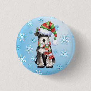 Glücklicher Howlidays Zwergschnauzer Button