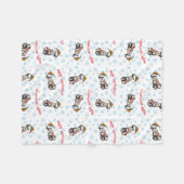 Glücklicher Howlidays Zwergschnauzer Fleecedecke (Vorderseite (Horizontal))