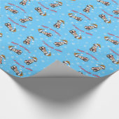 Glücklicher Howlidays Zwergschnauzer Geschenkpapier (Ecke)