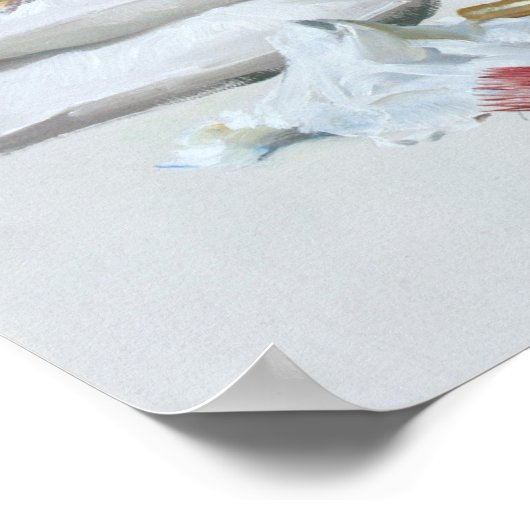 Glücklicher Hund Button hoch Poster (Ecke)