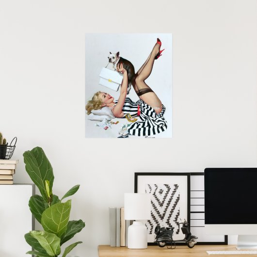 Glücklicher Hund Button hoch Poster (Heimbüro)