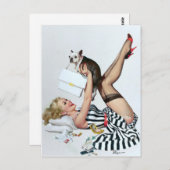 Glücklicher Hund Button hoch Postkarte (Vorne/Hinten)