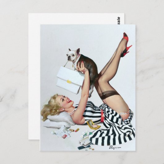 Glücklicher Hund Button hoch Postkarte (Vorne/Hinten)