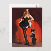 Glücklicher Hund Button hoch Postkarte (Vorne/Hinten)