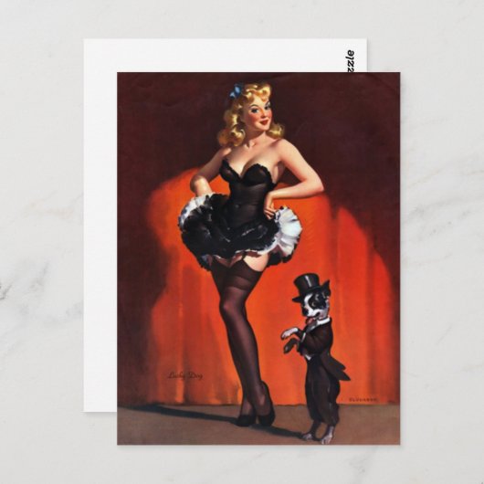 Glücklicher Hund Button hoch Postkarte (Vorne/Hinten)