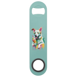 Glücklicher Hund, der ein Eis isst Speed Flaschenöffner