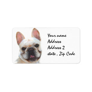 Glücklicher Hund der französischen Bulldogge Adressaufkleber