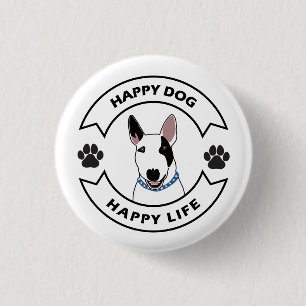 Glücklicher Hund, glückliches Leben Button