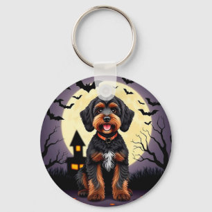 Glücklicher Hund im Halloween-Stil Schlüsselanhänger