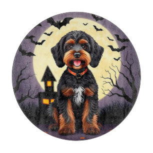 Glücklicher Hund im Halloween-Stil Schneidebrett