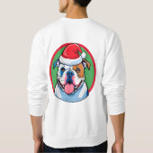 Glücklicher Hund in festlichem Weihnachtskranz Sweatshirt (Rückseite)
