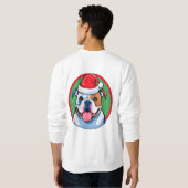 Glücklicher Hund in festlichem Weihnachtskranz Sweatshirt (Schwarz voll)