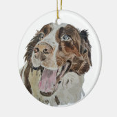 Glücklicher Hund Keramik Ornament (Links)