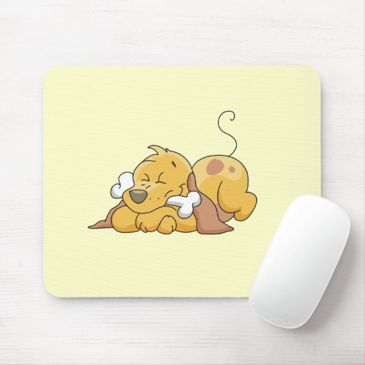 Glücklicher Hund mit Knochen-T-Shirts und Geschenk Mousepad (Mit Mouse)