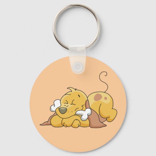 Glücklicher Hund mit Knochen-T-Shirts und Schlüsselanhänger (Vorderseite)