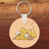 Glücklicher Hund mit Knochen-T-Shirts und Schlüsselanhänger (Vorderseite)