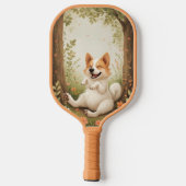 Glücklicher Hund  Pickleball Schläger (Rückseite)