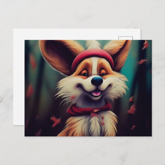 Glücklicher Hund Postkarte (Vorne/Hinten)