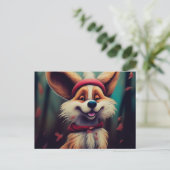 Glücklicher Hund Postkarte (Stehend Vorderseite)