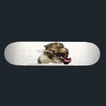 Glücklicher Hund - Skateboard<br><div class="desc">Glücklicher Hund auf hölzernem Skateboard.</div>