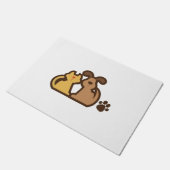 Glücklicher Hund und Katze Fußmatte (Schrägansicht)