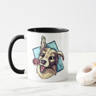 Glücklicher Hund und Keks Tasse