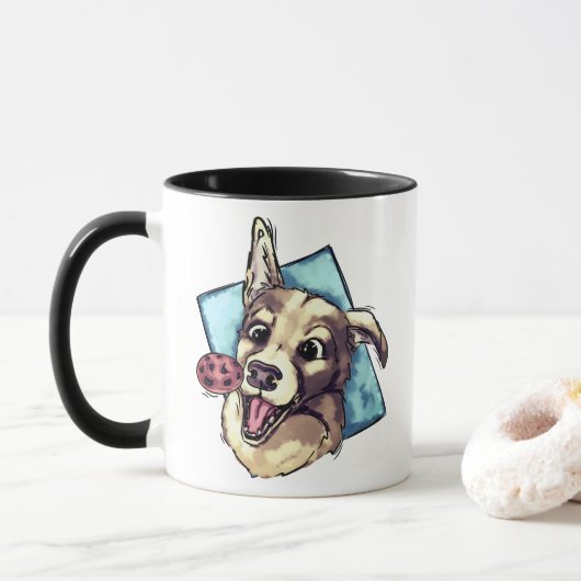 Glücklicher Hund und Keks Tasse (Mit Donut)