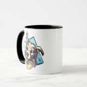 Glücklicher Hund und Keks Tasse (Vorderseite Links)