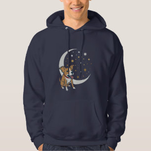 glücklicher Hund unter einem magischen Mond und St Hoodie