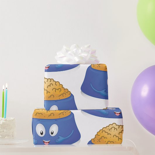 Glücklicher Hunde-Futterteller Geschenkpapier