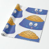 Glücklicher Hunde-Futterteller Geschenkpapier (Ungerollt)